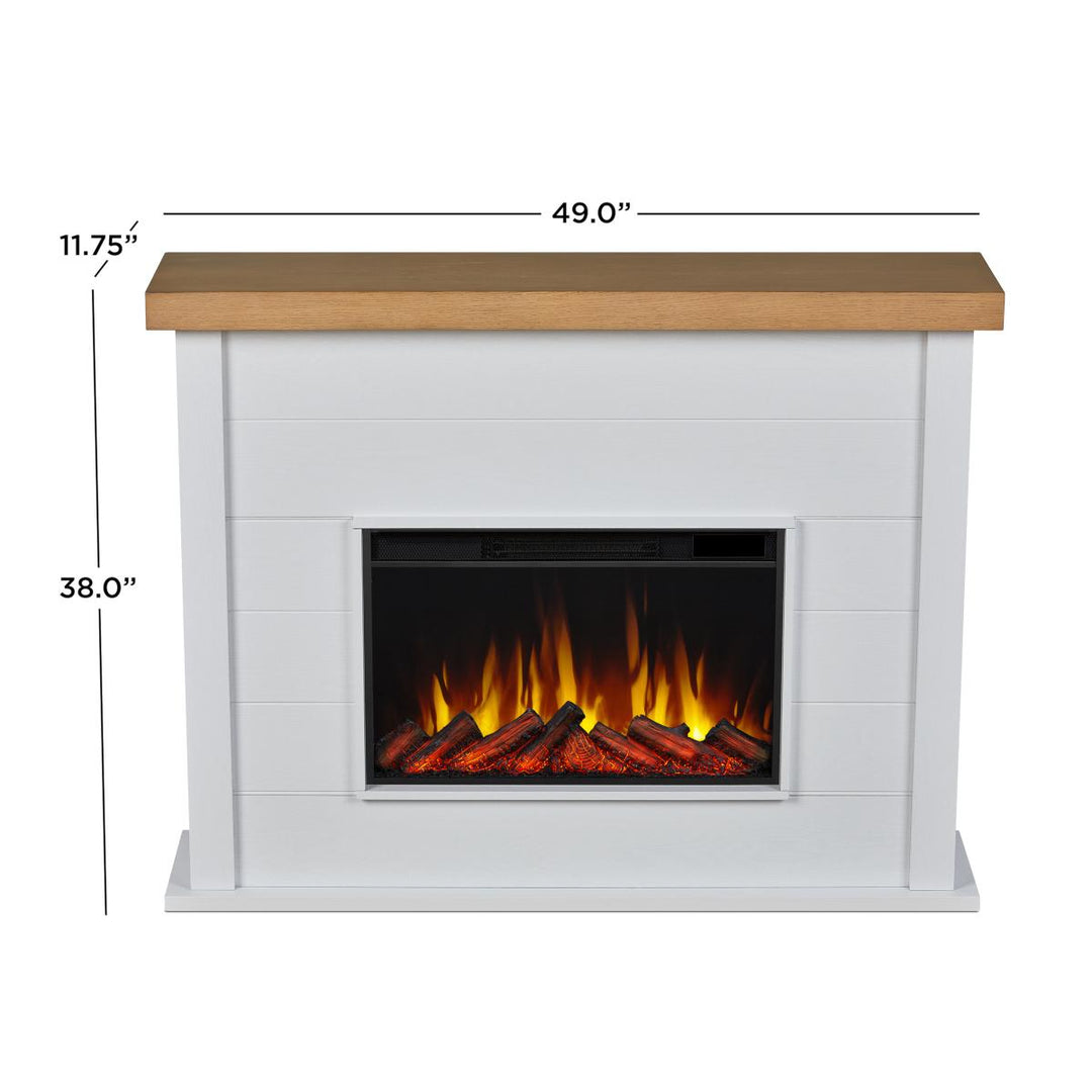 Real Flame Marshall Slim Mantel with Electric Fireplace - 13056E-WHT