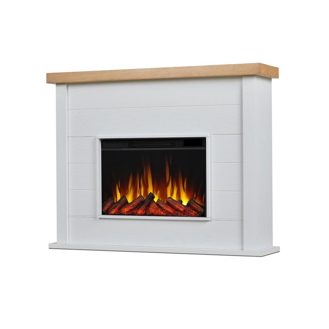 Real Flame Marshall Slim Mantel with Electric Fireplace - 13056E-WHT