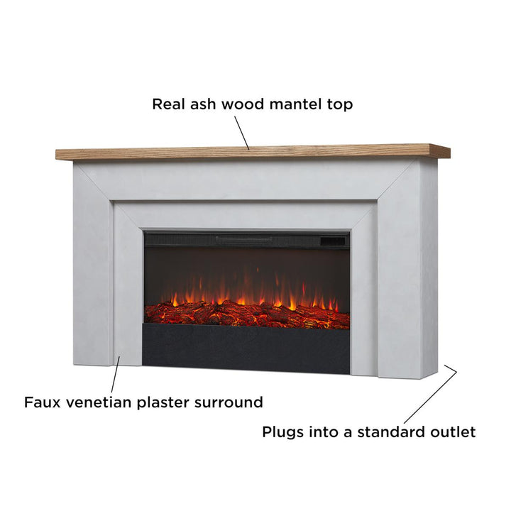 Real Flame 13057E-VGY Malie Landscape Mantel features