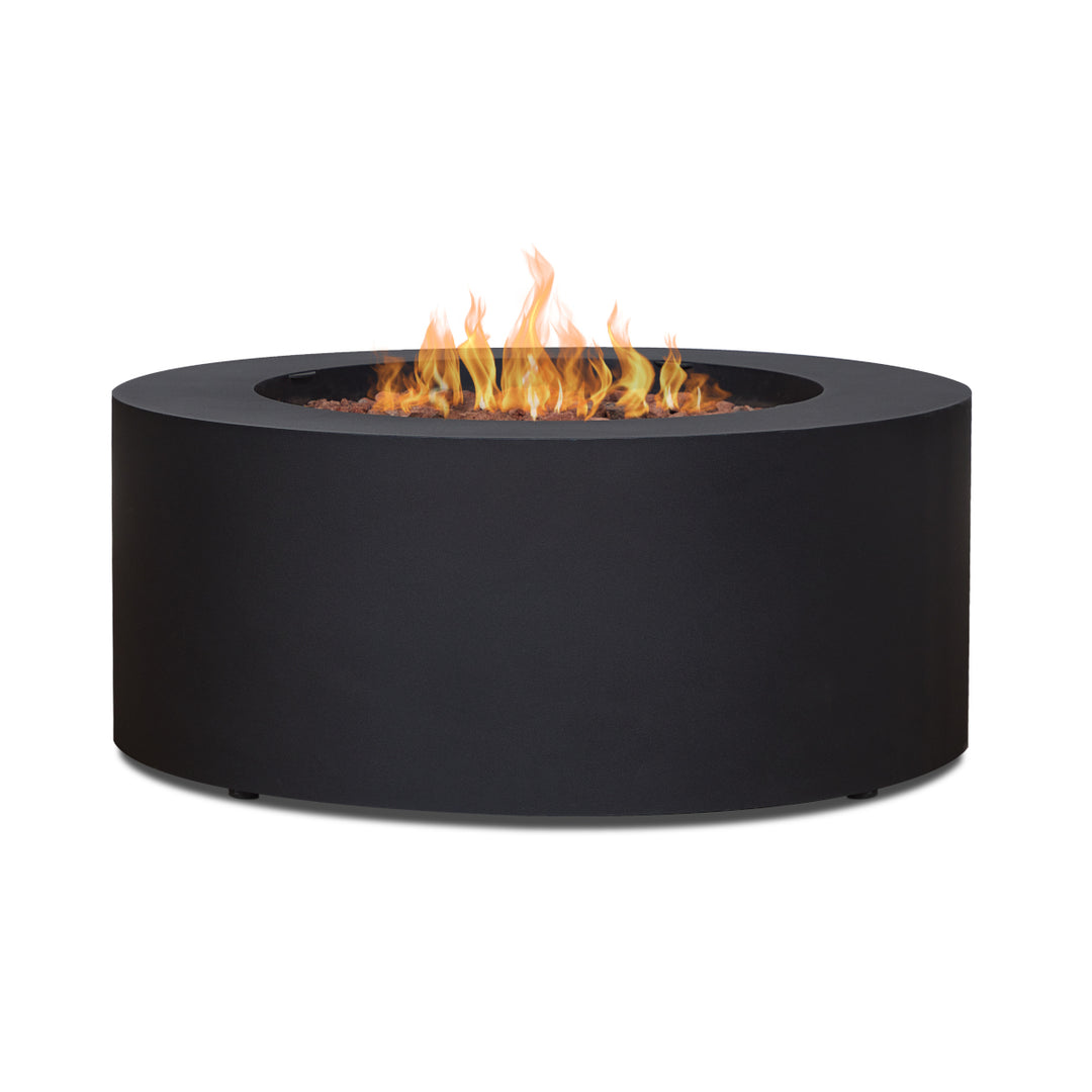 Real Flame Aegean 36" Round Propane Fire Table C9815LP in black