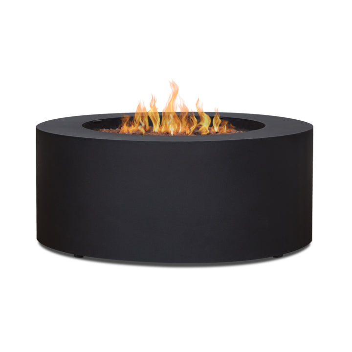Real Flame Aegean 36" Round Propane Fire Table C9815LP in black