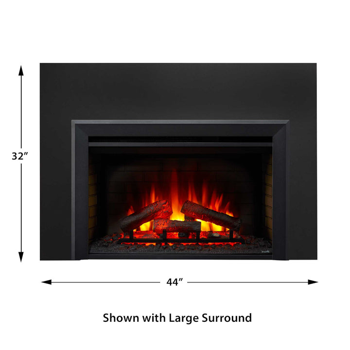 SimpliFire 35" Electric fireplace insert SF-INS35 with contemporary front and large 3-sided trim
