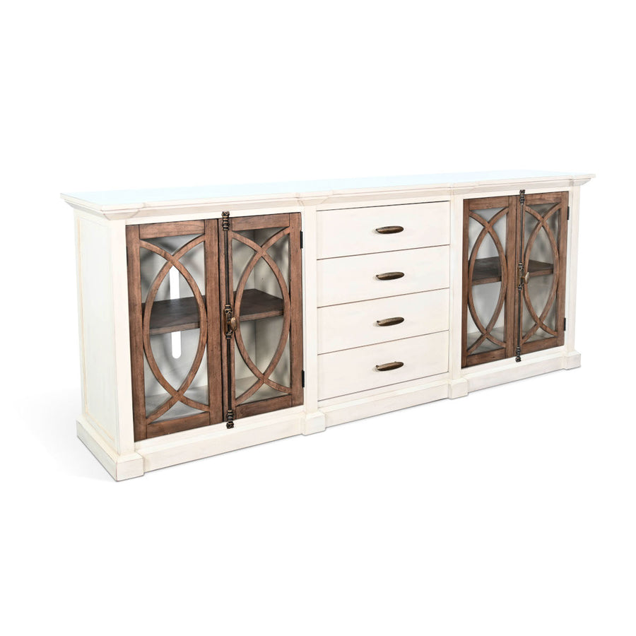 Sunny Designs 90" Media Console 3663MB-90 with doors shut.