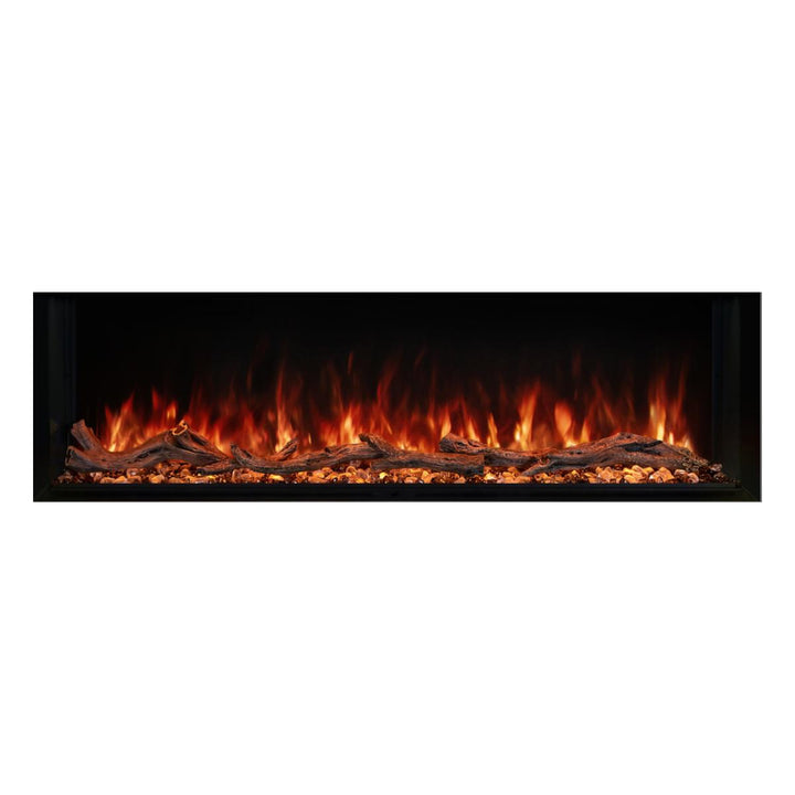 Modern Flames LPM-5616 Linear Landscape Pro Electric Fireplace with red flames and logs