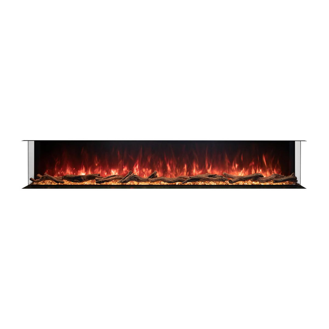 Modern Flames LPM-9616 Linear Landscape Pro Multi-Sided Electric Fireplace with Orange Flames