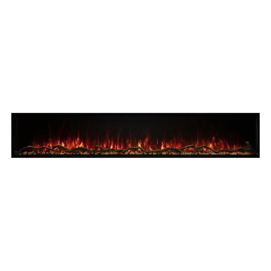 Modern Flames LPS-8014 Linear Landscape Pro Slim Electric Fireplace with Red Flames and Logs