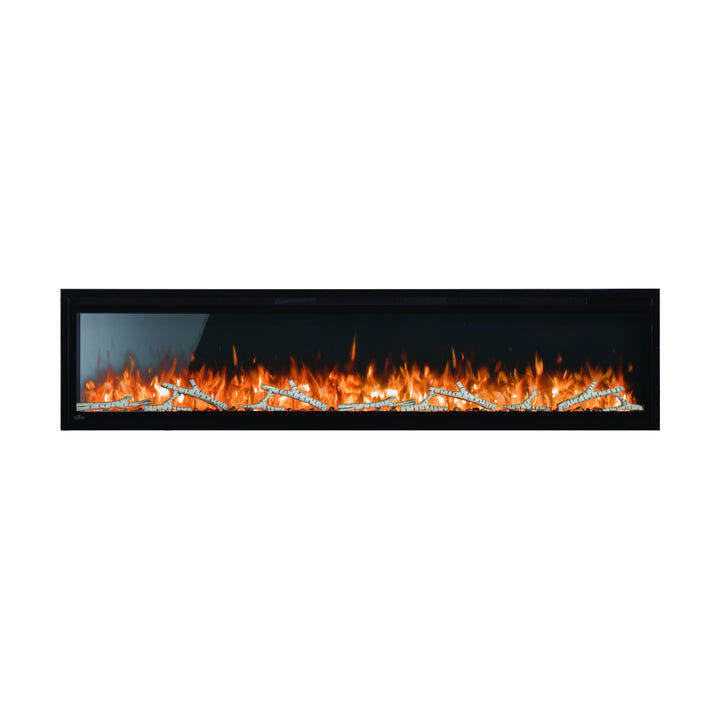 Napoleon Entice 72" linear wall mount / recessed electric fireplace NEFL72CFH with birch logs