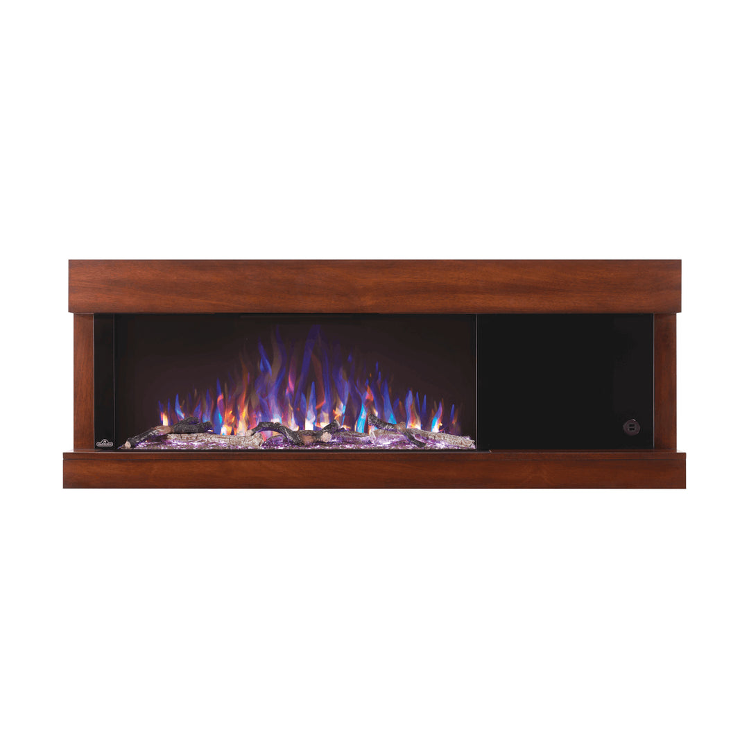 Napoleon Stylus Steinfeld wall-hanging electric fireplace NEFP32-5320BW with mixed flame colors