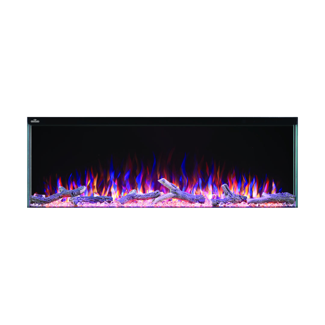 Napoleon Trivista Primis Built-In Electric Fireplace NEFB50H-3SV with mixed flames and pink embers