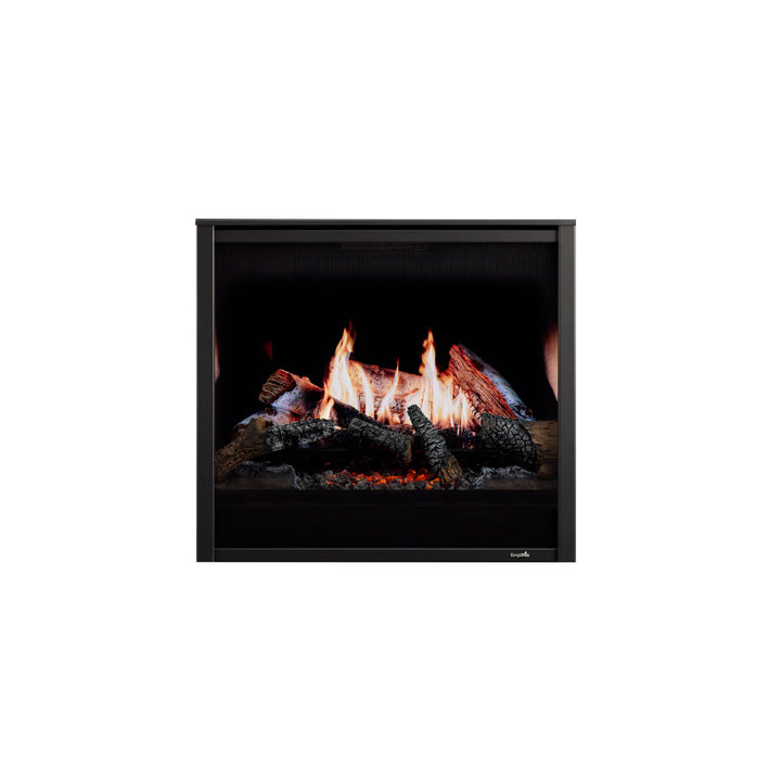 SimpliFire Inception 36" Built-In Electric Fireplace - SF-INC36 with Folio front and black backdrop