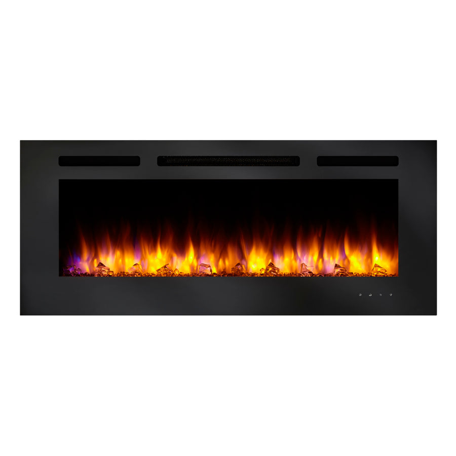 SimpliFire Allusion 48" Electric Fireplace SF-ALL48-BK with orange blue flames