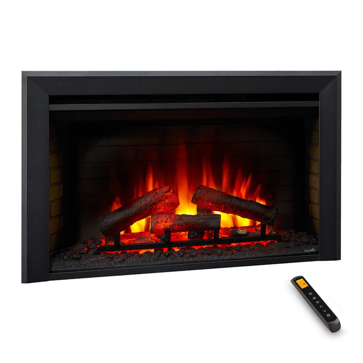 SimpliFire 35" Electric fireplace insert SF-INS35 with red and orange flames and remote