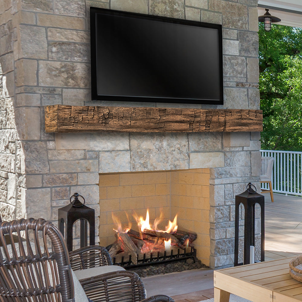Pearl Mantels Tavern Timbered Beam Luxury Non-Combustible Mantel
