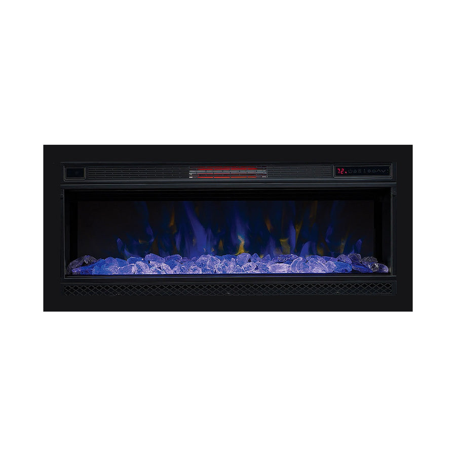 ClassicFlame 42" Infrared Electric Fireplace Insert w/ 4-Sided Black Trim - 42II042FGT
