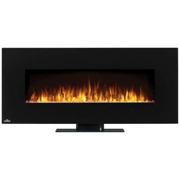 Napoleon Amano 50" electric fireplace with orange flames and stand