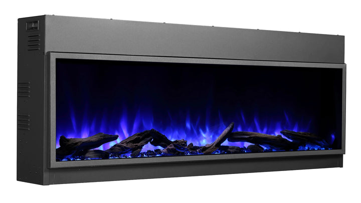 Dyansty Harmony BEF64 64" built-in linear electric fireplace with blue flames