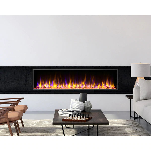 Dyansty Harmony BEF64 64" built-in linear electric fireplace in living room