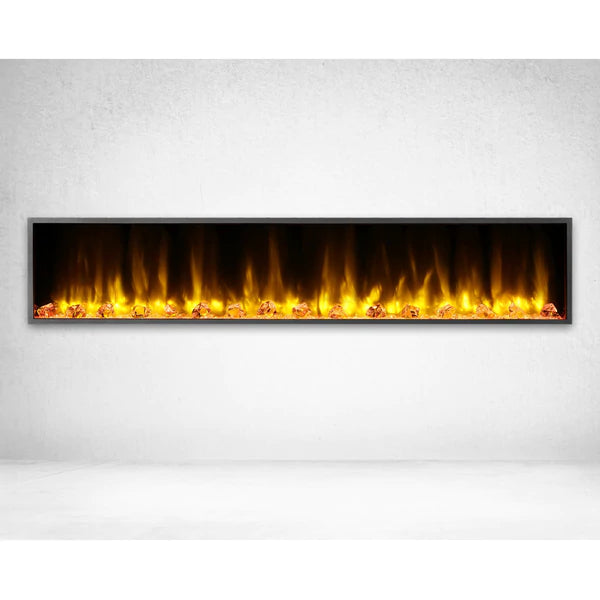 Dyansty Harmony BEF80 80" built-in linear electric fireplace with crystals