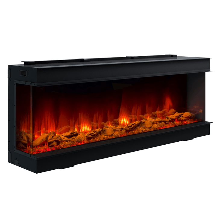 Dynasty Melody BTS60 60" smart 3-sided linear electric fireplace with red flames