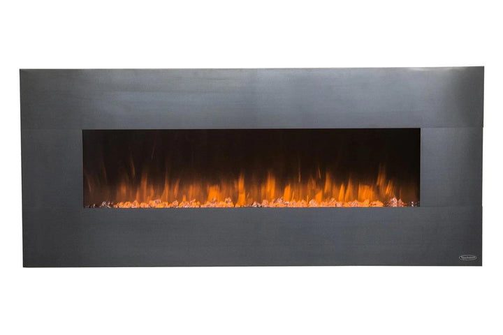 Touchstone Onyx 80026 Linear Electric Fireplace with Stainless Steel Surround and crystals