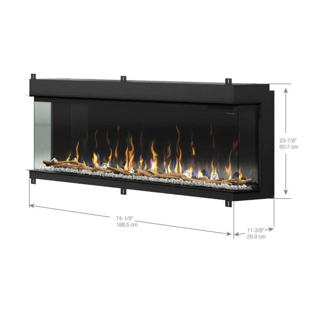 Dimplex Ignite Bold XLF7417-XD Linear Built-in Electric Fireplace Dimensions