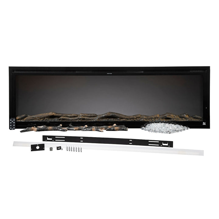 What is included with the Touchstone Sideline Elite 80037 linear electric fireplace