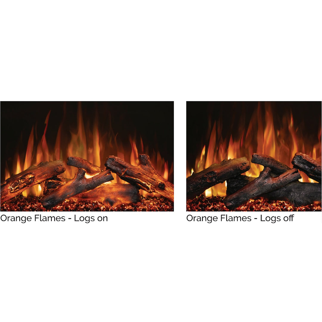 Modern Flames Redstone Series RS-2621 Built-In Electric Fireplace Orange Flame Log Lighting