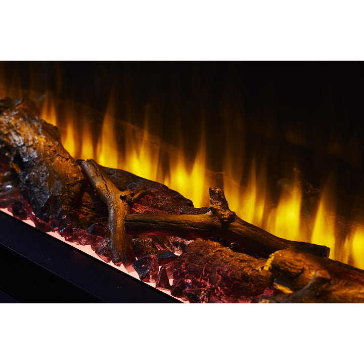 SimpliFire 55" Scion linear built-in electric fireplace SF-SC55-BK with alpine timber logs