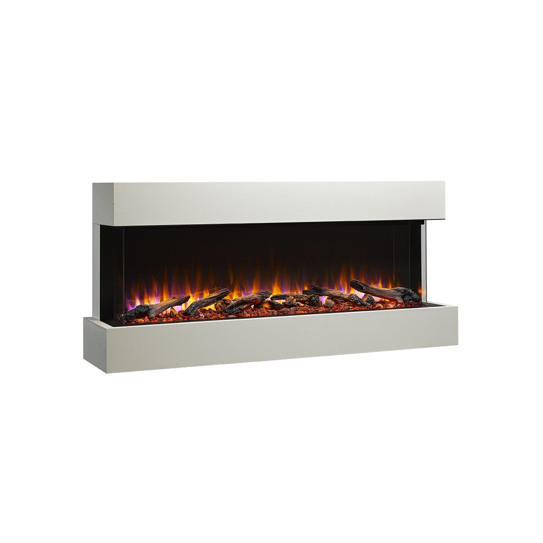 SimpliFire 43" Scion Trinity 3-sided linear electric fireplace SF-SCT43-BK with floating wall mantel kit