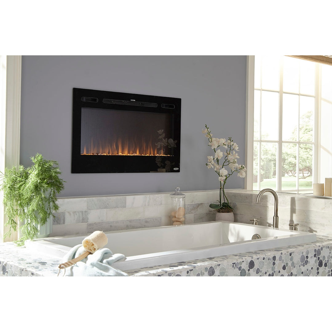 Touchstone Sideline 80014 Linear Electric Fireplace in Bathroom