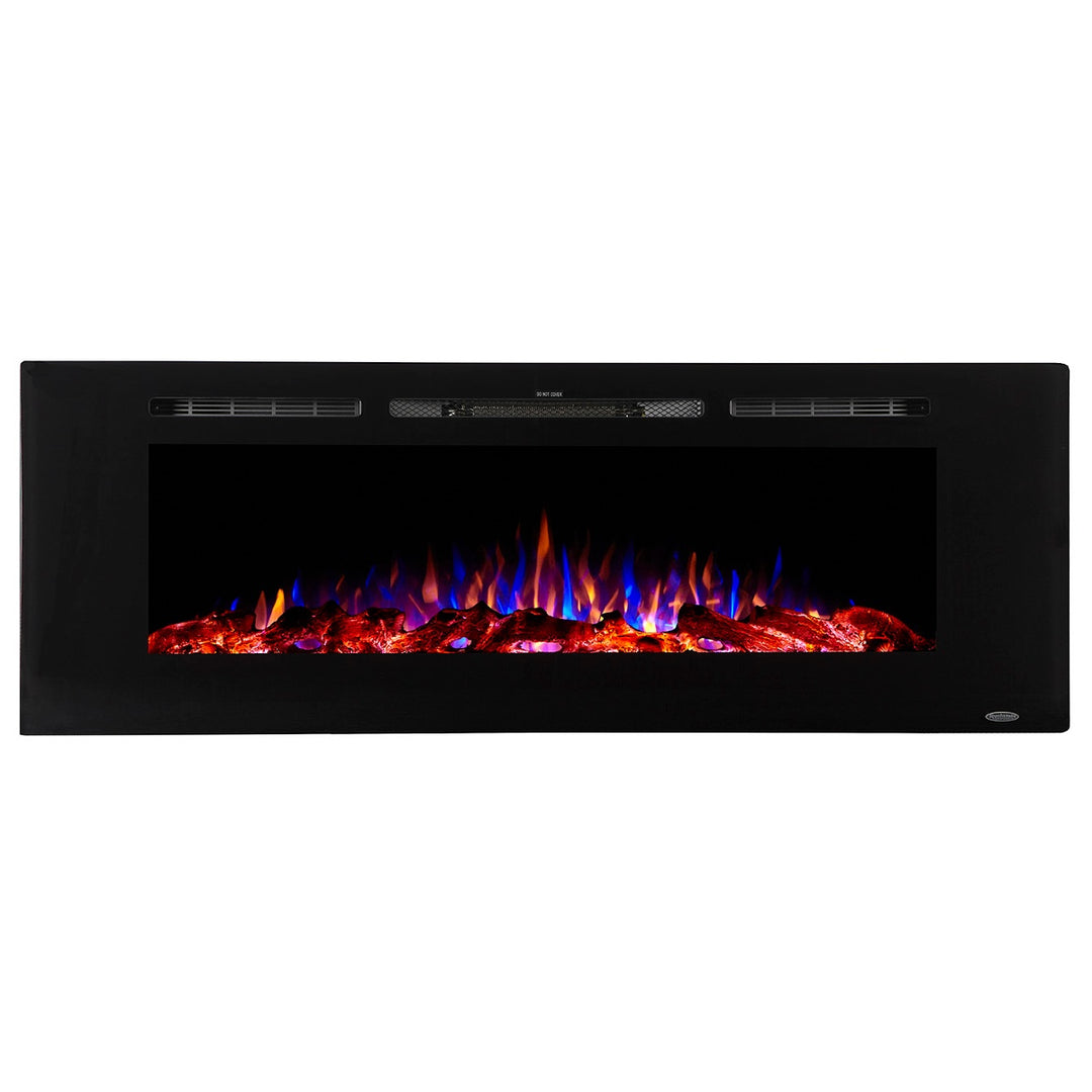 Touchstone Sideline 80011 Linear Recessed Electric Fireplace with Pink, Orange, and Blue Flames