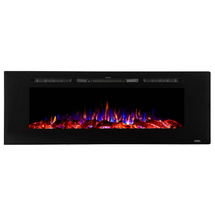Touchstone Sideline 80011 Linear Recessed Electric Fireplace with Pink, Orange, and Blue Flames