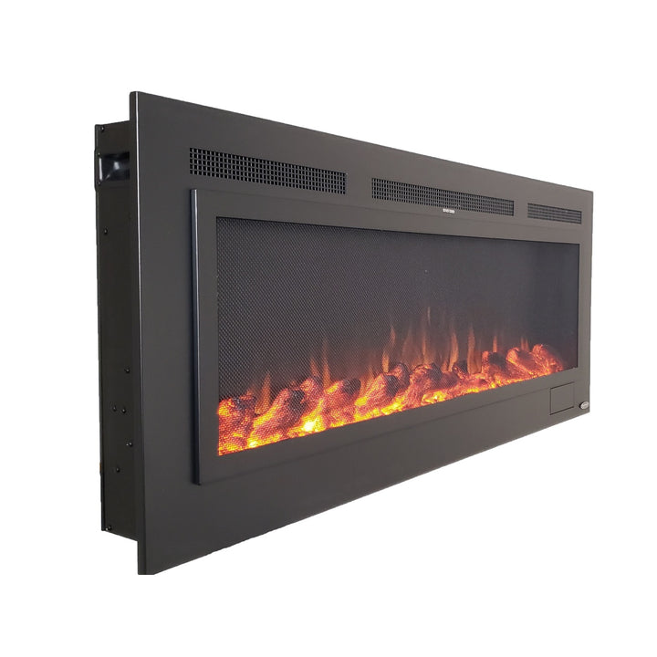 Touchstone Sideline 80013 50" linear electric fireplace with steel front and mesh screen