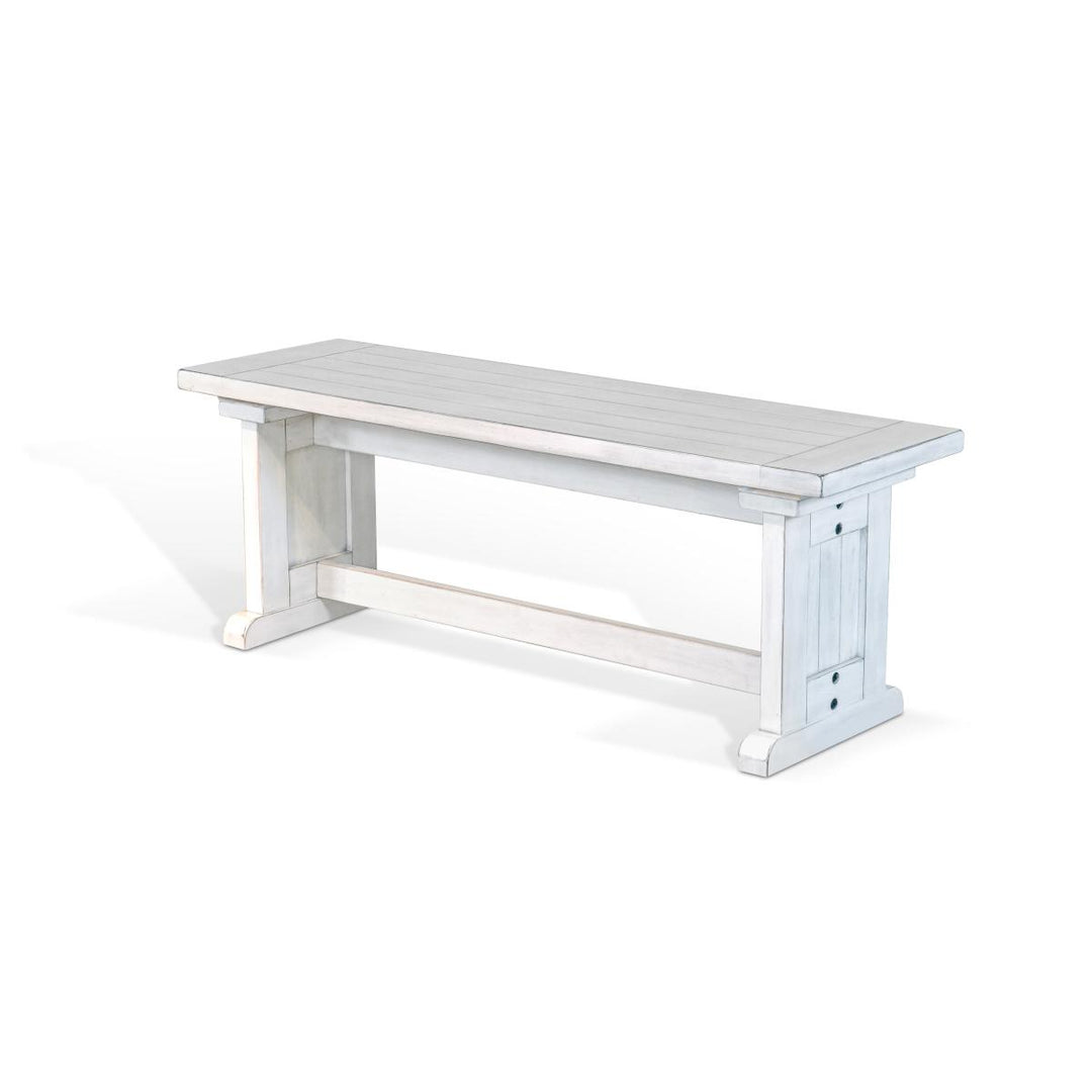 Sunny Designs 0113MW Bayside white breakfast nook side bench