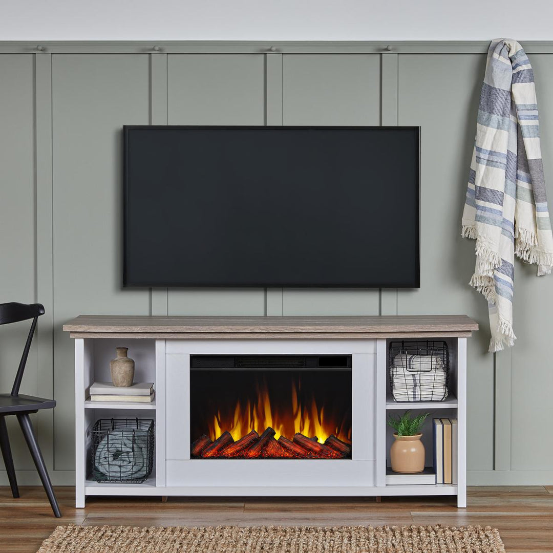 Real Flame Tramore Slim Media Cabinet with Electric Fireplace - 13055E-WHT