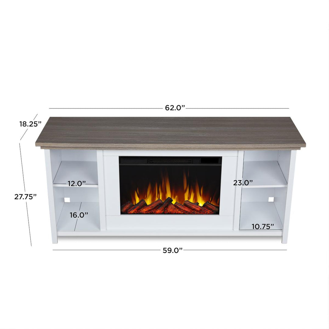 Real Flame Tramore Slim Media Cabinet with Electric Fireplace - 13055E-WHT