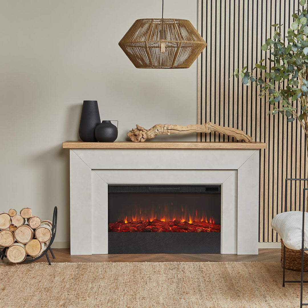 Real Flame 13057E-VGY Malie Landscape Mantel in living room