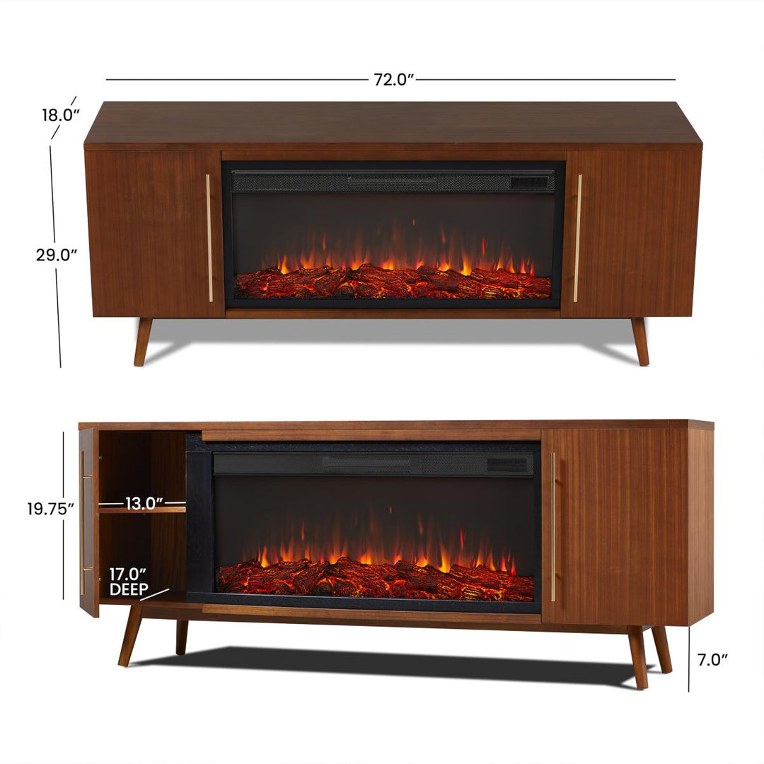 Real Flame 13058E-VBM Morris Landscape Electric Fireplace TV Stand dimensions
