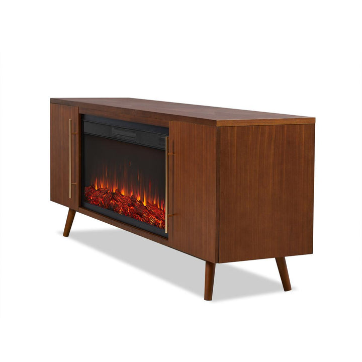 Real Flame 13058E-VBM Morris Landscape Electric Fireplace TV Stand side angle