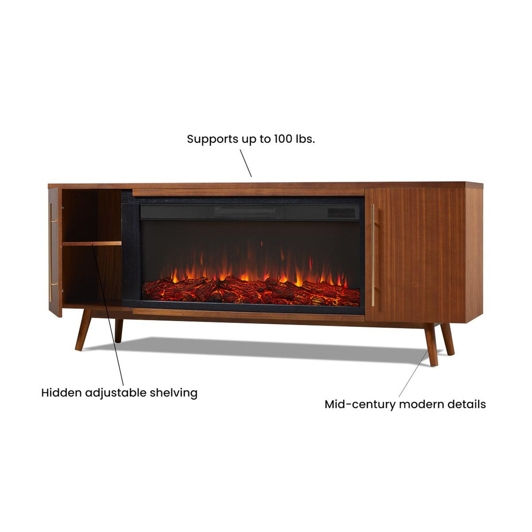 Real Flame 13058E-VBM Morris Landscape Electric Fireplace TV Stand features
