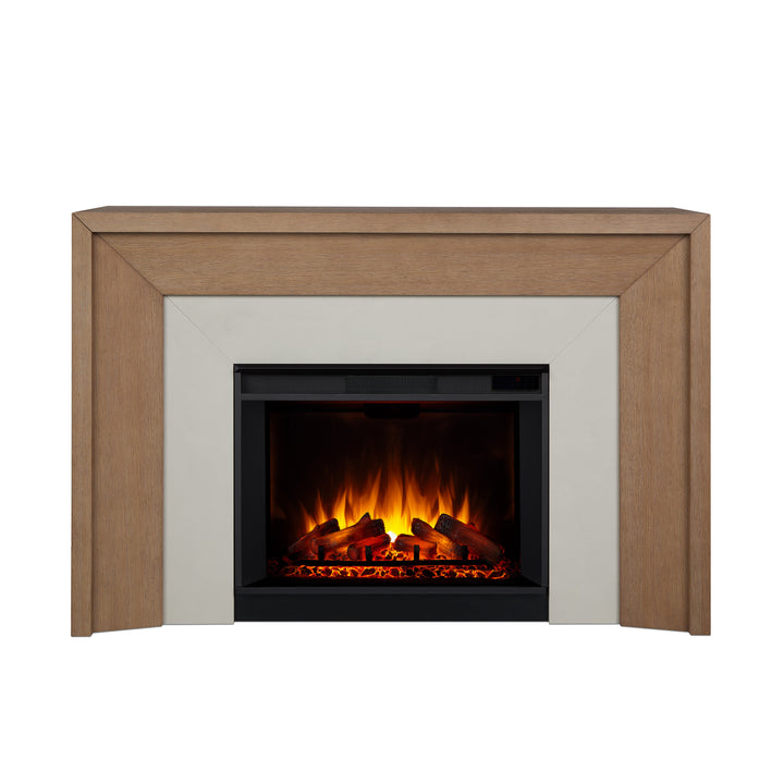 Real Flame Brooks Grand Classic White Oak Mantel with Electric Fireplace - 13115E-CWO