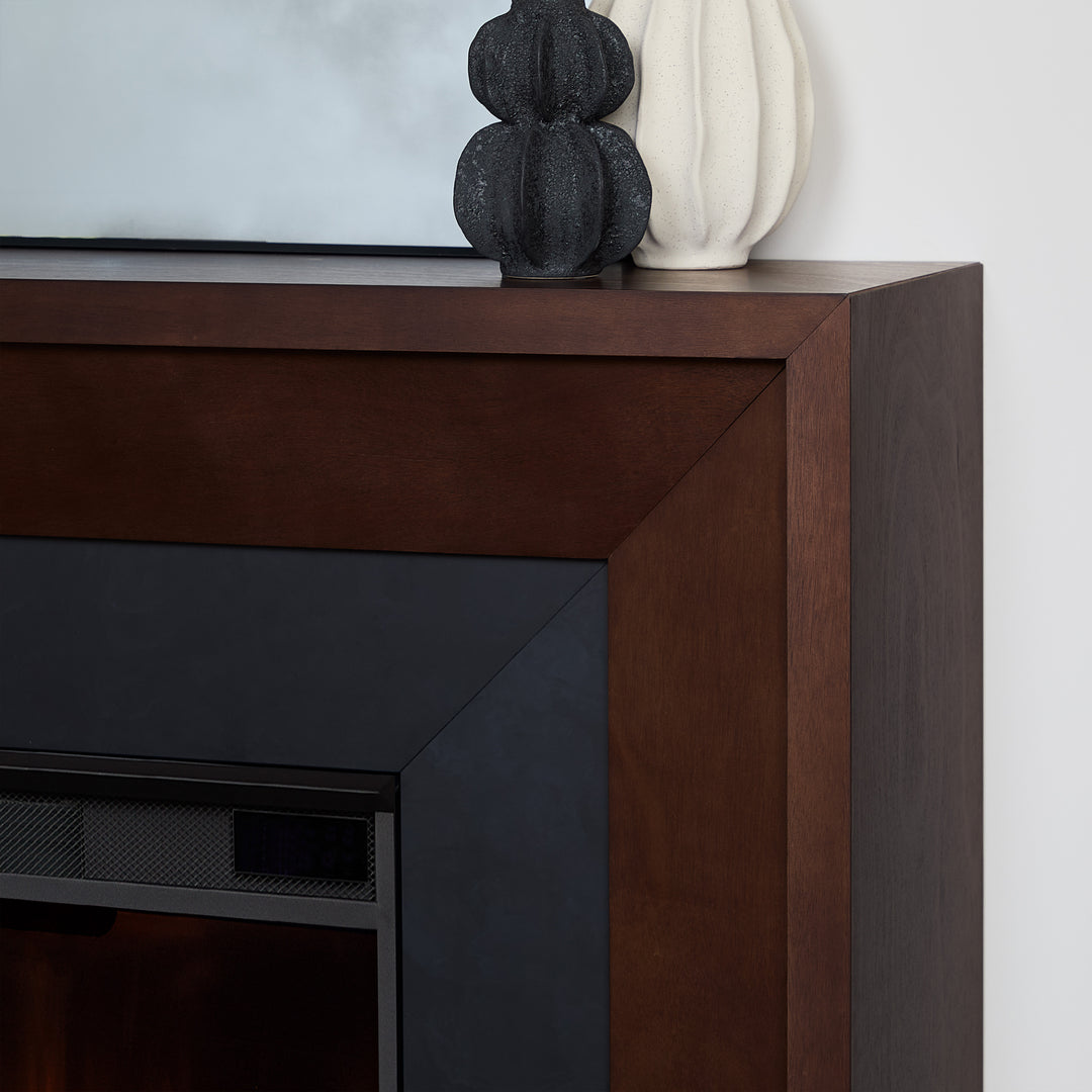 Real Flame Brooks Grand Dark Clove Mantel with Electric Fireplace - 13115E-DCL