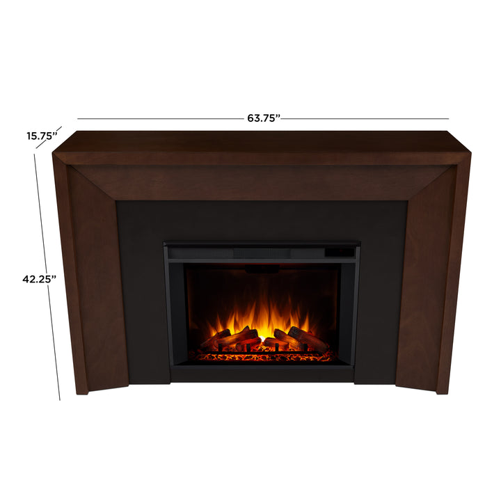 Real Flame Brooks Grand Dark Clove Mantel with Electric Fireplace - 13115E-DCL