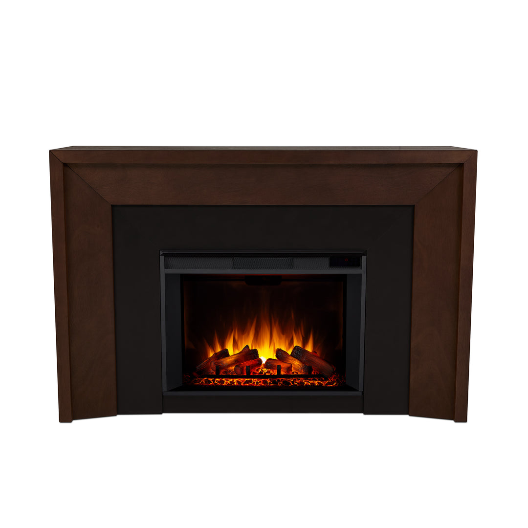 Real Flame Brooks Grand Dark Clove Mantel with Electric Fireplace - 13115E-DCL