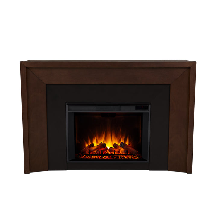 Real Flame Brooks Grand Dark Clove Mantel with Electric Fireplace - 13115E-DCL