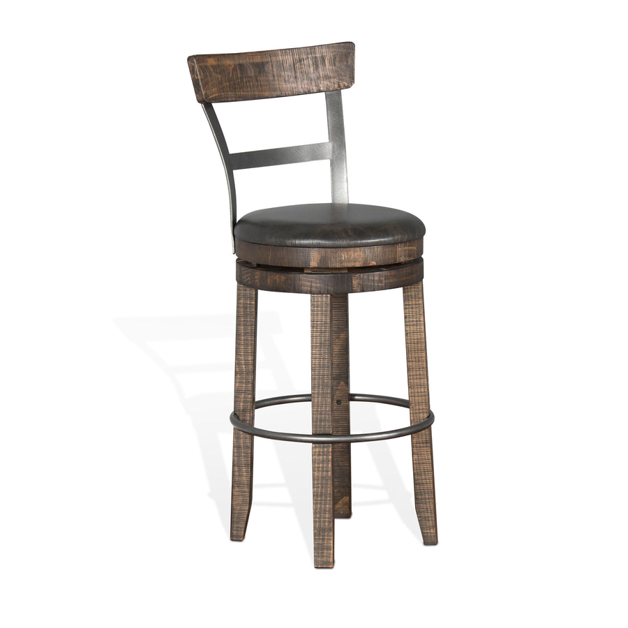 Sunny Designs Homestead Bar Swivel Barstool - 1624TL2-B30 with a back