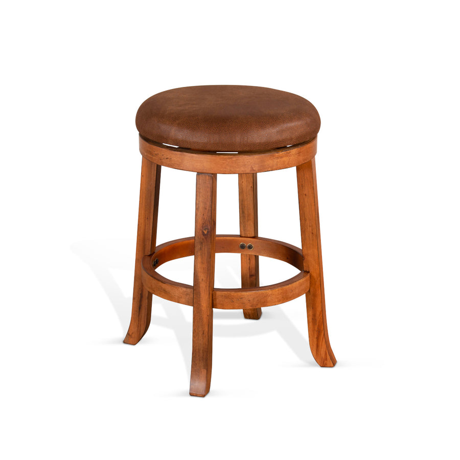 Sunny Designs 24"H Sedona Backless swivel barstool - 1646RO-24 with cushion seat