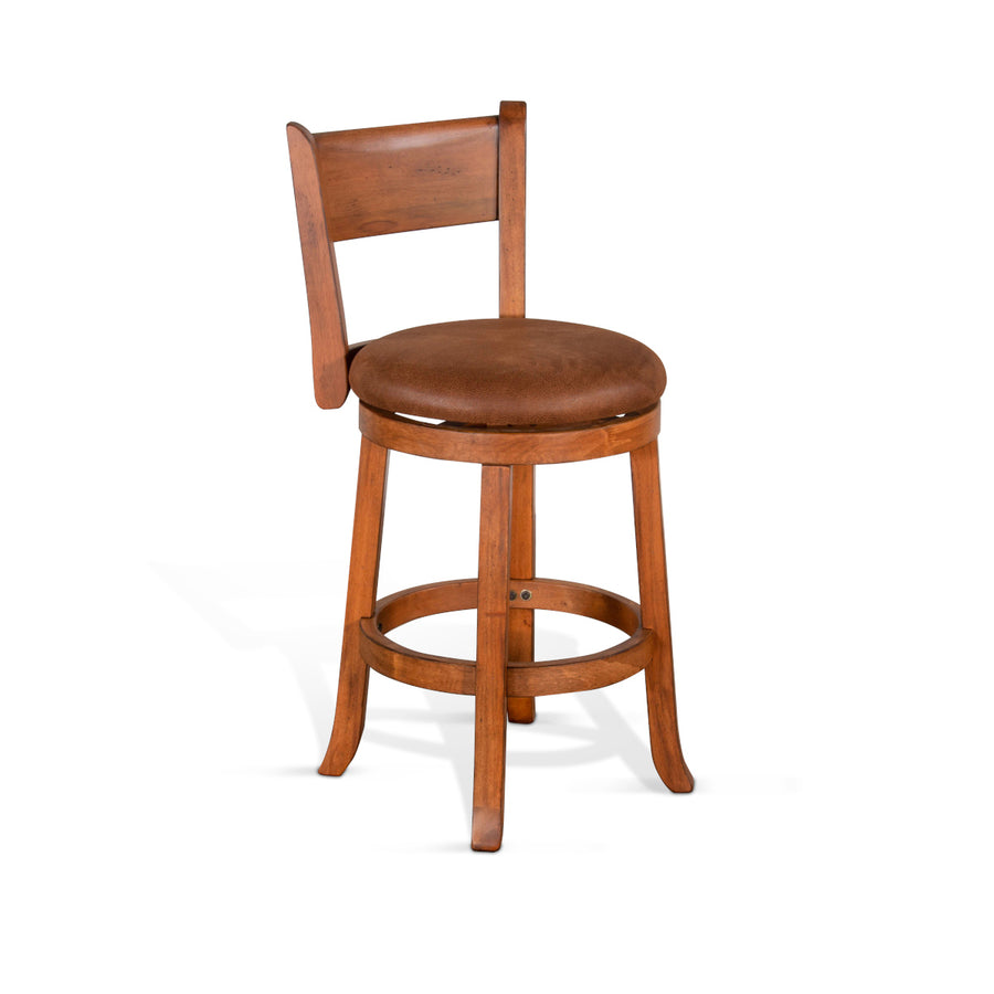 Sunny Designs Sedona 24"H Swivel Barstool 1646RO-B24 with back and cushion seat