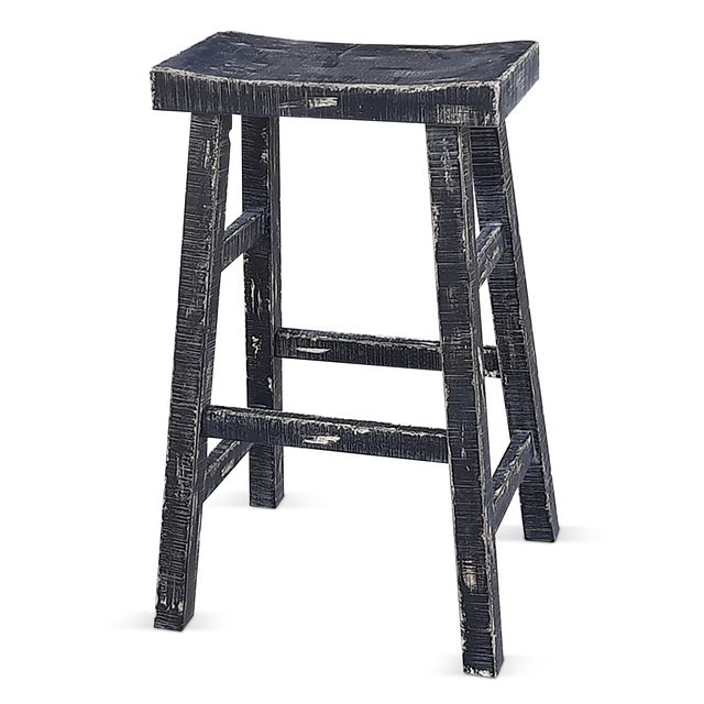 Sunny Designs Beach Pebble Bar Saddle Seat Stool Wood Seat 1768-30 Inch