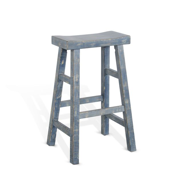 Sunny Designs Beach Pebble Bar Saddle Seat Stool Wood Seat 1768-30 Inch